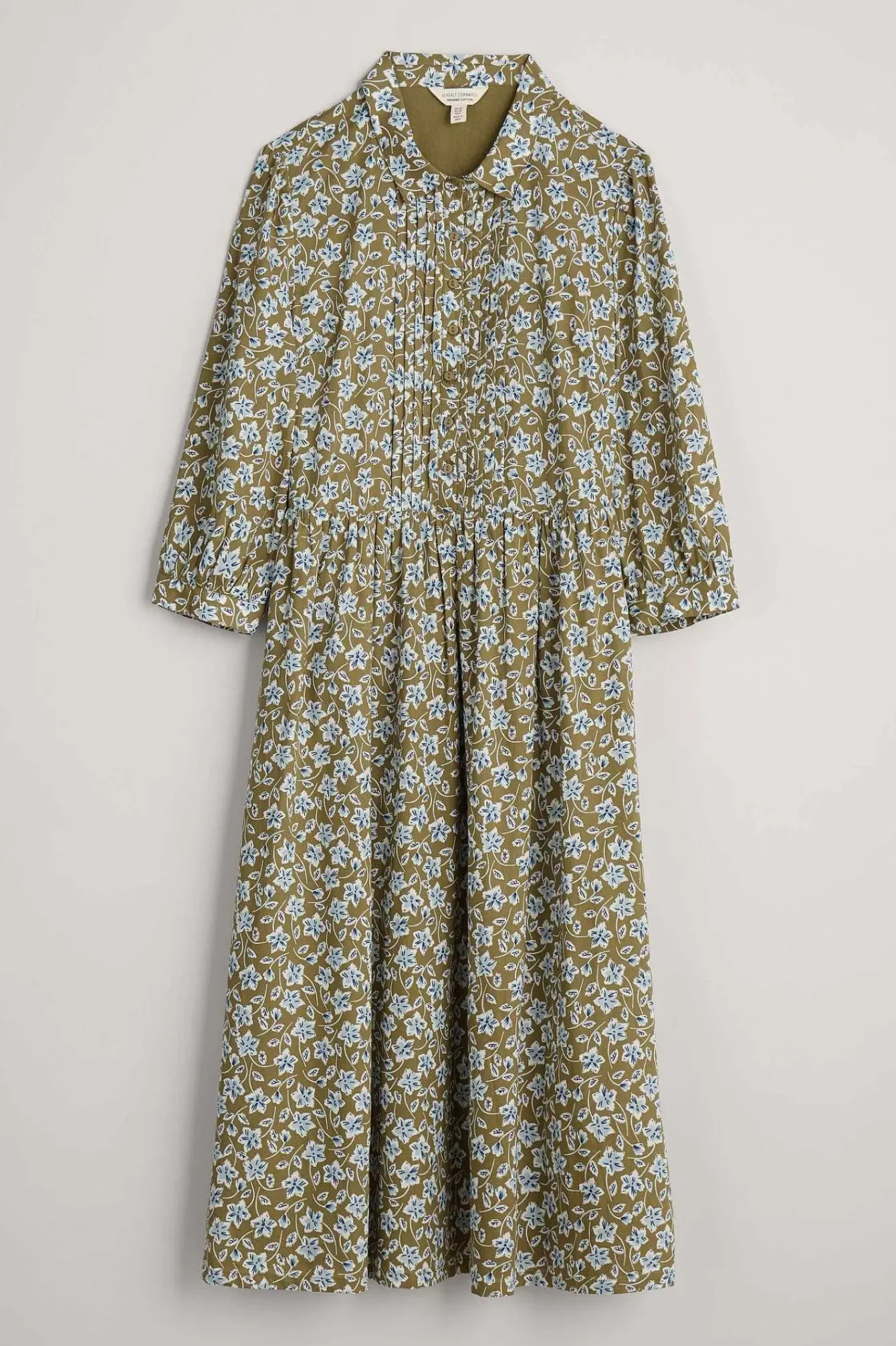 Seasalt Cornwall Dresses<3/4 True Letter Dress Naive Carving Fern Moss