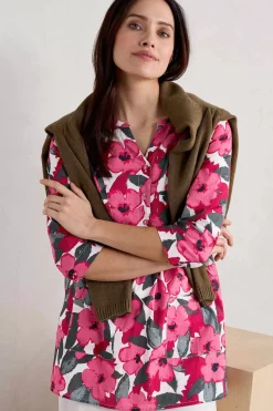 Seasalt Cornwall Tunics<Aventurier Printed Cotton Tunic (Gots) Coastal Bloom Chalk