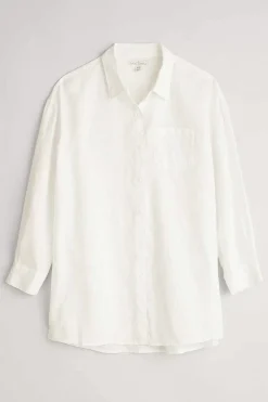 Seasalt Cornwall Tops<Beach Road Longline Linen Shirt Chalk