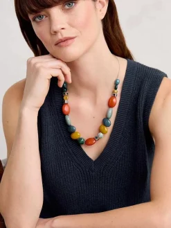 Seasalt Cornwall Jewellery<Bodinnar Beaded Necklace Wall Rue Mix
