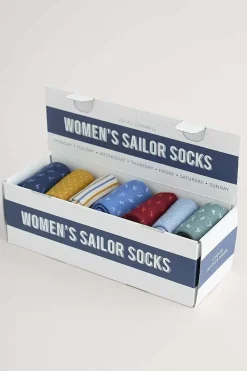 Seasalt Cornwall Socks & Tights<Box Of 7 Women's Sailor Socks Burranet Mix
