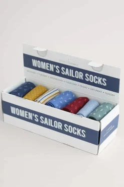 Seasalt Cornwall Socks & Tights<Box Of 7 Women's Sailor Socks Burranet Mix