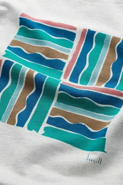 Seasalt Cornwall Tops<Bright Wave Printed Organic Cotton Sweatshirt Brushstroke Stamp Chalk