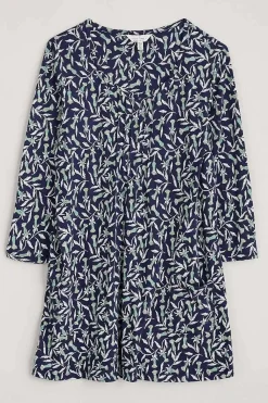 Seasalt Cornwall Tunics<Busy Lizzy 3/4 Sleeve Slub Jersey Tunic Seedhead Vine Maritime