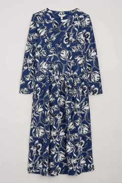 Seasalt Cornwall Dresses<Cladonia Long Sleeve Jersey Dress Cyclamen Marine Maritime