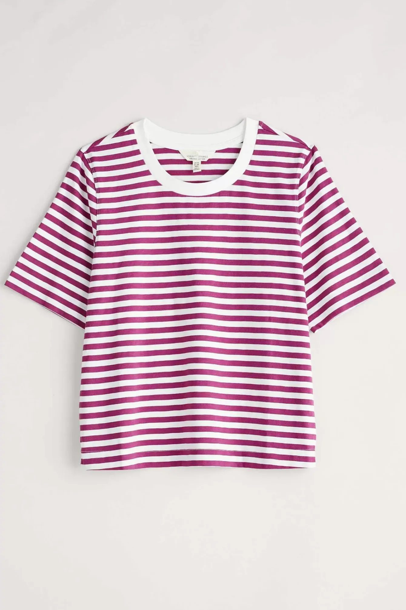 Seasalt Cornwall Tops<Copseland Striped Organic Cotton T-Shirt (Gots) Mini Cornish Chalk Cordial