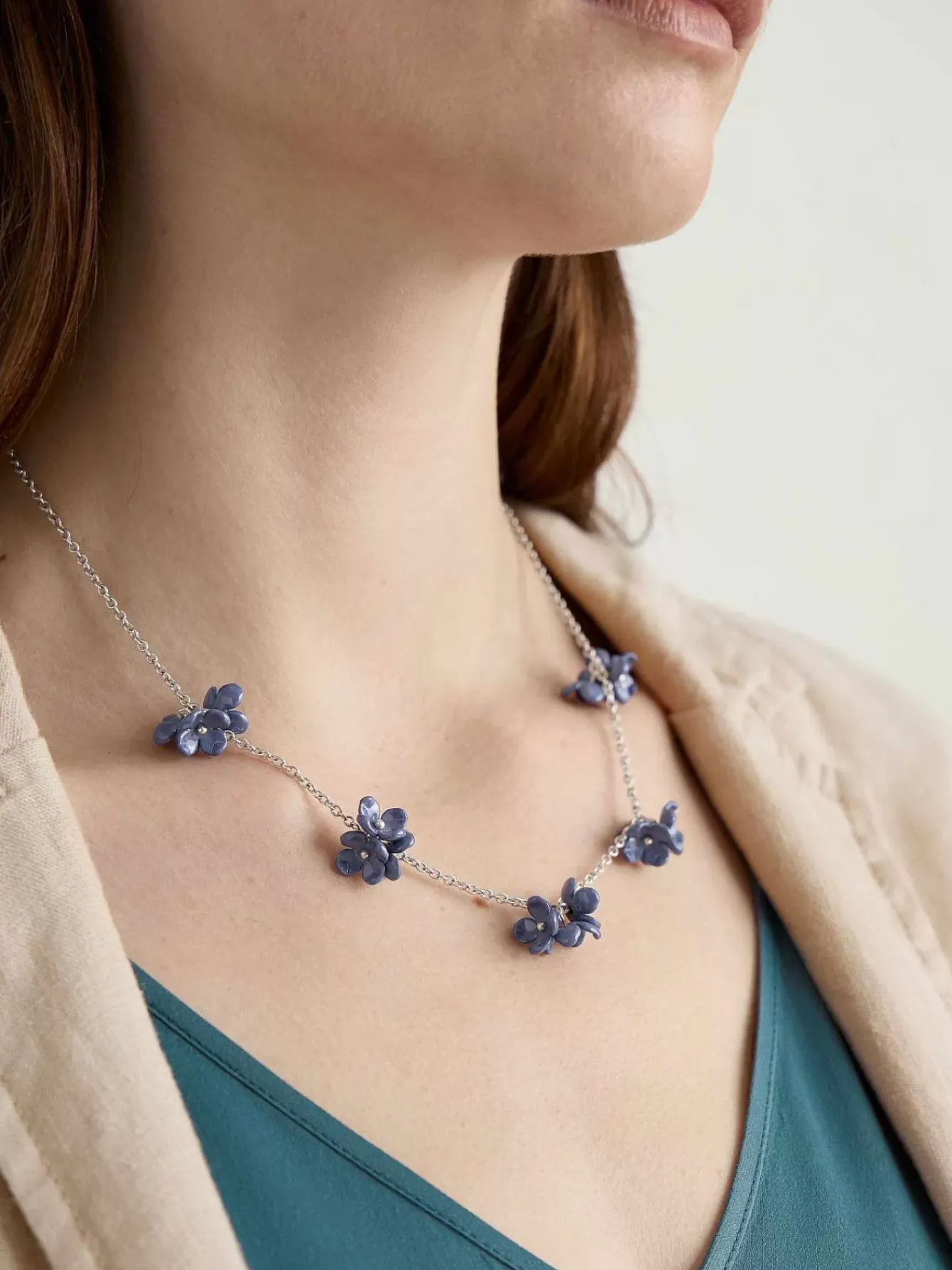 Seasalt Cornwall Jewellery<Corsage Flower Chain Necklace Lupin Mix