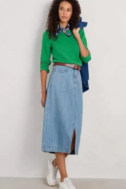 Seasalt Cornwall Tops<Easel Long Sleeve Jersey Top (Gots) Island