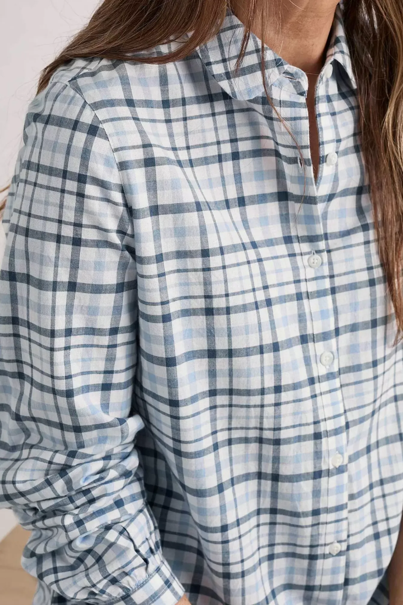 Seasalt Cornwall Tops<Ebb Tide Check Shirt Clover Blue Fog
