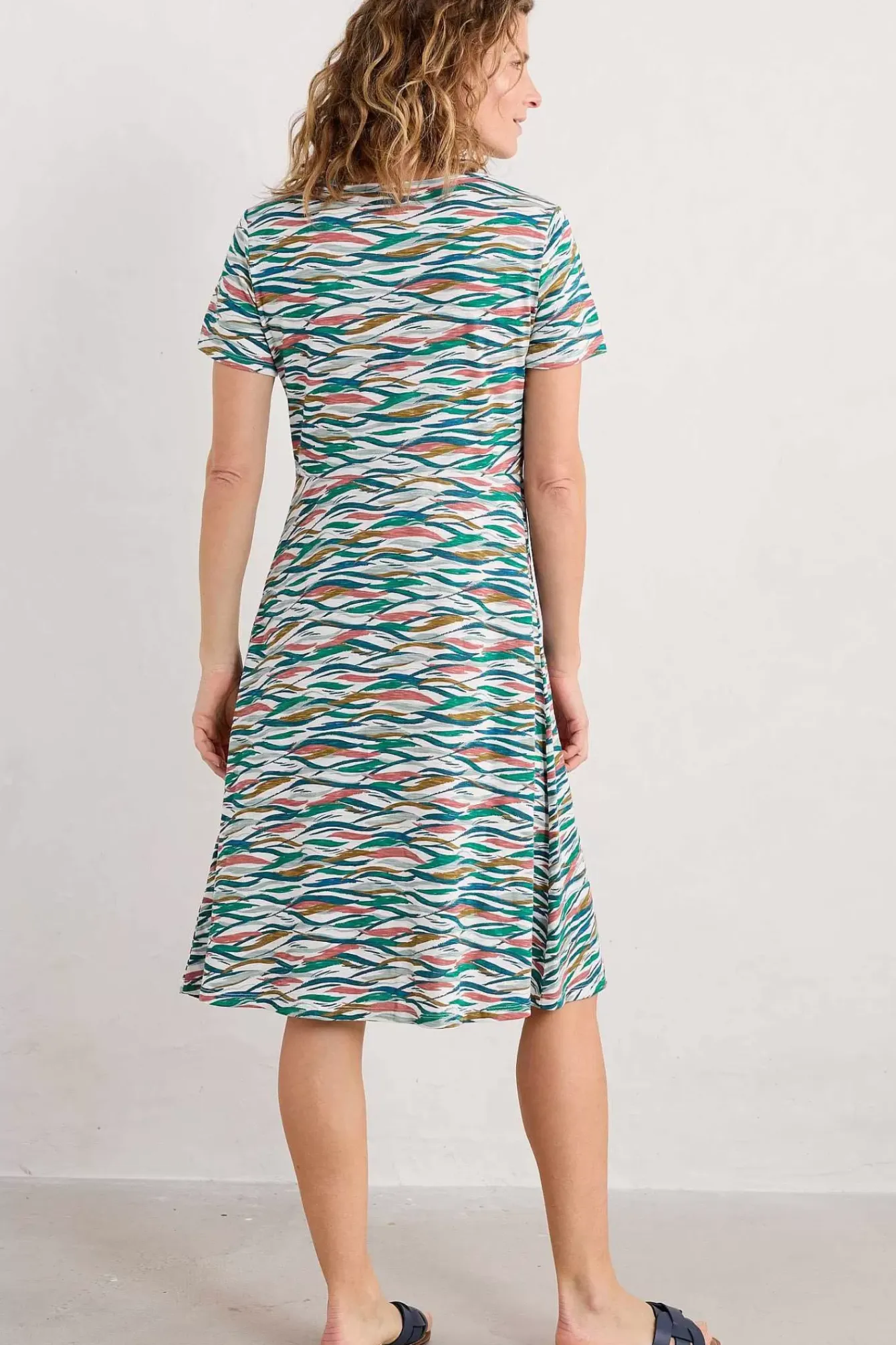 Seasalt Cornwall Dresses<Enor Fit-And-Flare Dress Estuary Tide Marks Chalk
