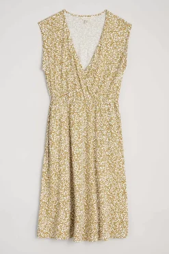 Seasalt Cornwall Dresses<Faye Sleeveless Mock Wrap Dress Hedge Mark Ditsy Pear