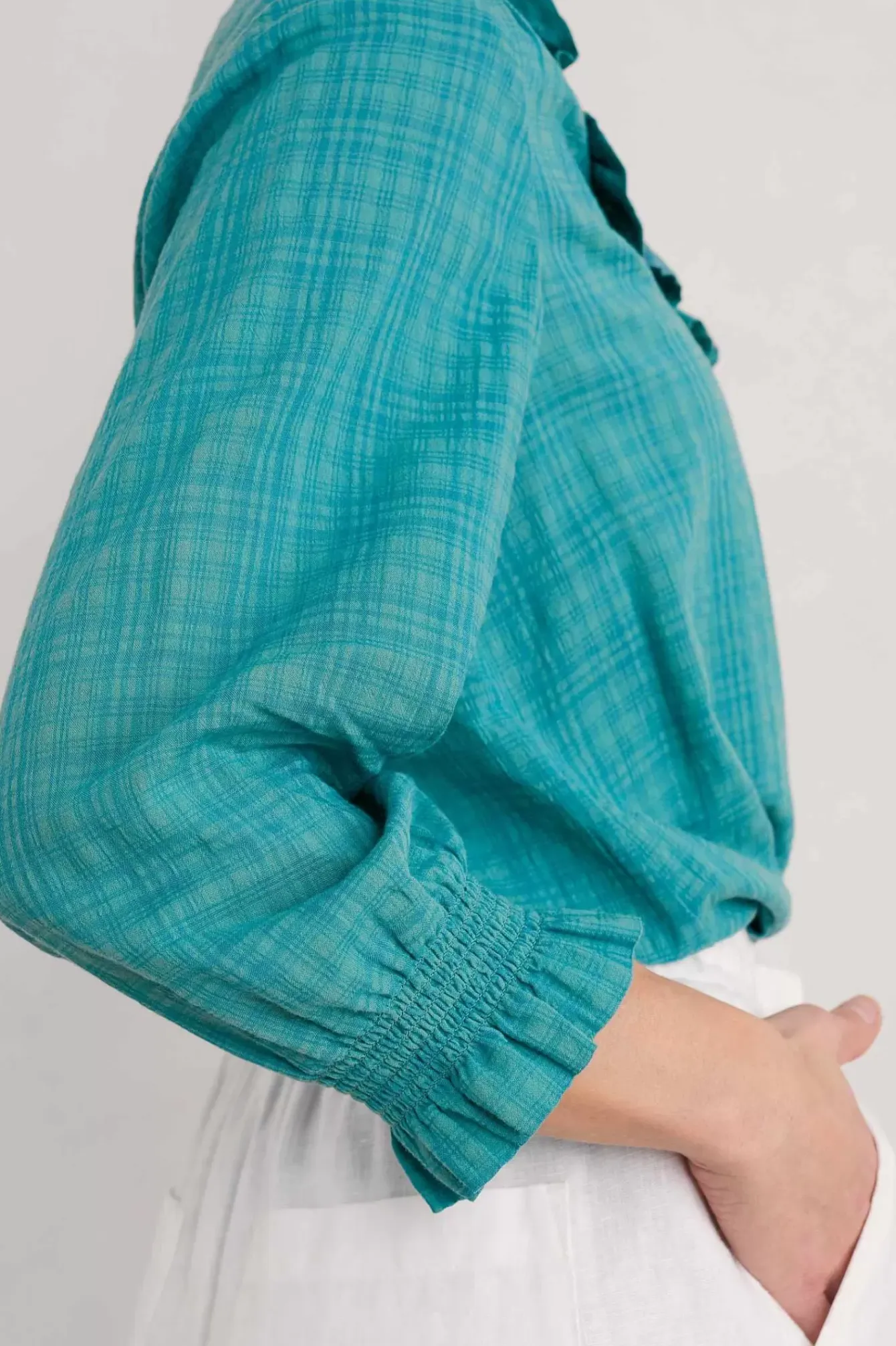 Seasalt Cornwall Tops<Feather Star Checked Top Tidepool