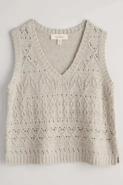 Seasalt Cornwall Knitwear<Feock Merino Blend V-Neck Knitted Vest Aran