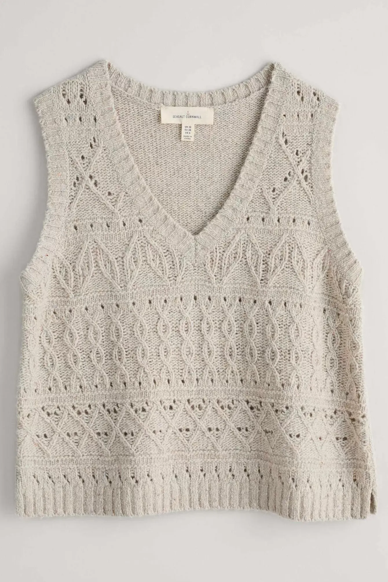Seasalt Cornwall Knitwear<Feock Merino Blend V-Neck Knitted Vest Aran