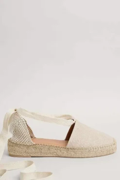 Seasalt Cornwall Shoes<Fern Path Ankle Tie Cotton Espadrilles Natural