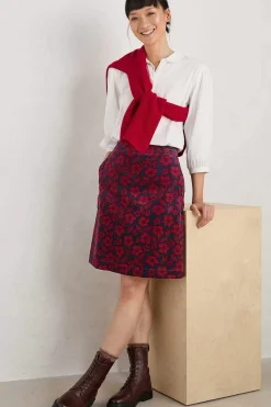 Seasalt Cornwall Skirts<Ferry Crossing Needlecord Skirt Collaged Rose Maritime Jam