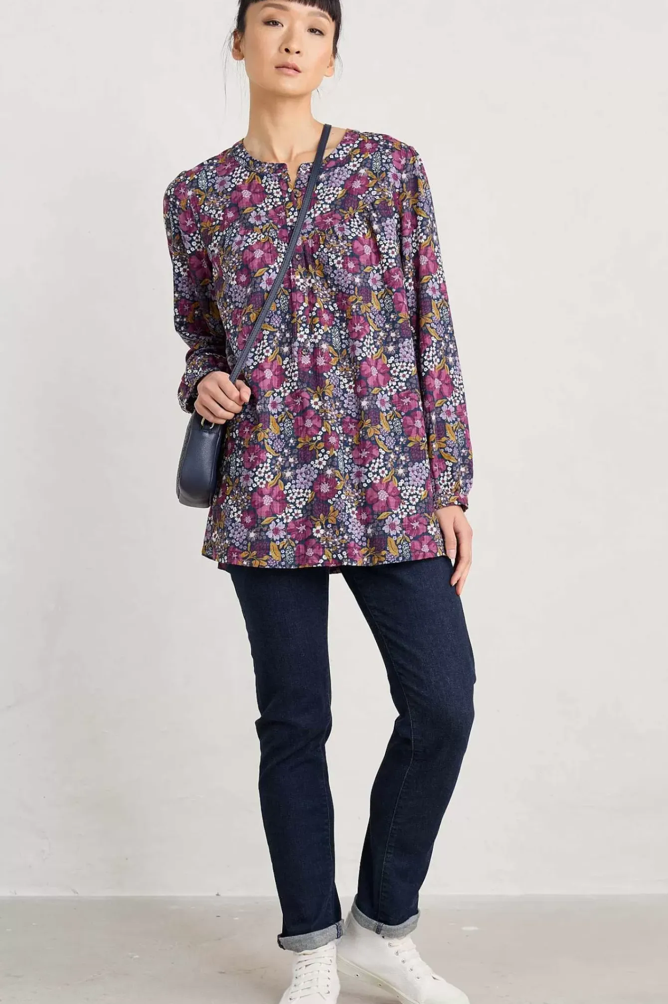 Seasalt Cornwall Tops<Fieldfare Top Dense Floral Squall