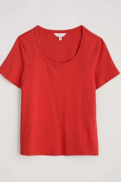 Seasalt Cornwall Tops<Gala Scoop Neck T-Shirt Tomato