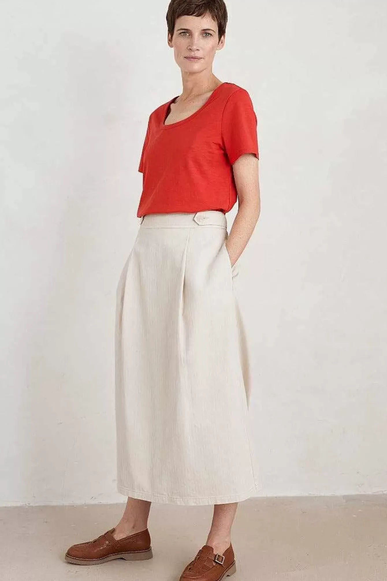 Seasalt Cornwall Tops<Gala Scoop Neck T-Shirt Tomato