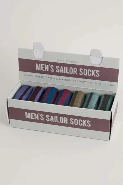 Seasalt Cornwall Socks<Gift Box Of 7 Men's Sailor Socks Cabooler Mix