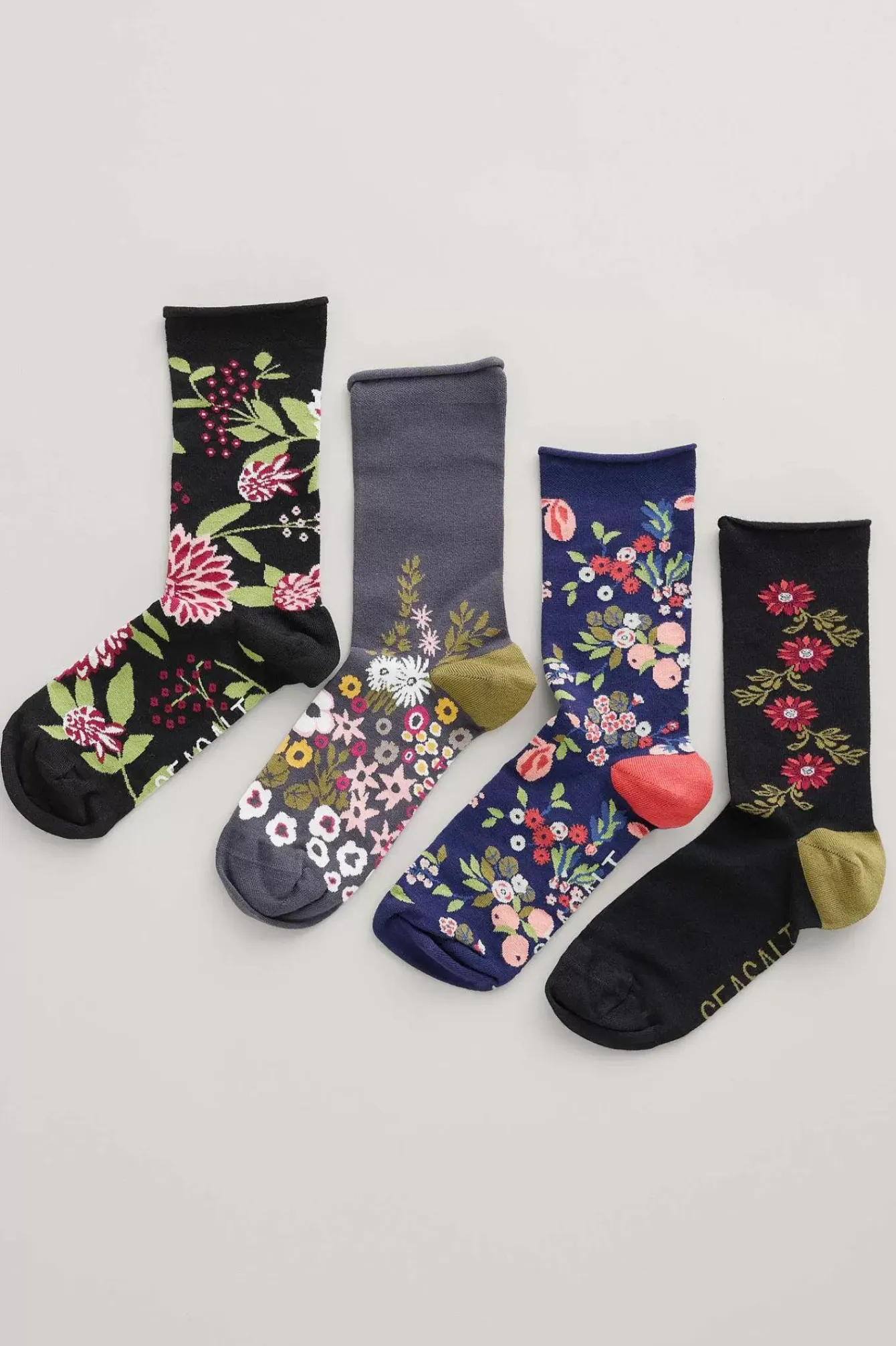 Seasalt Cornwall Socks & Tights<Gift Box Of 4 Women's Sailor Socks Wing Petal Mix