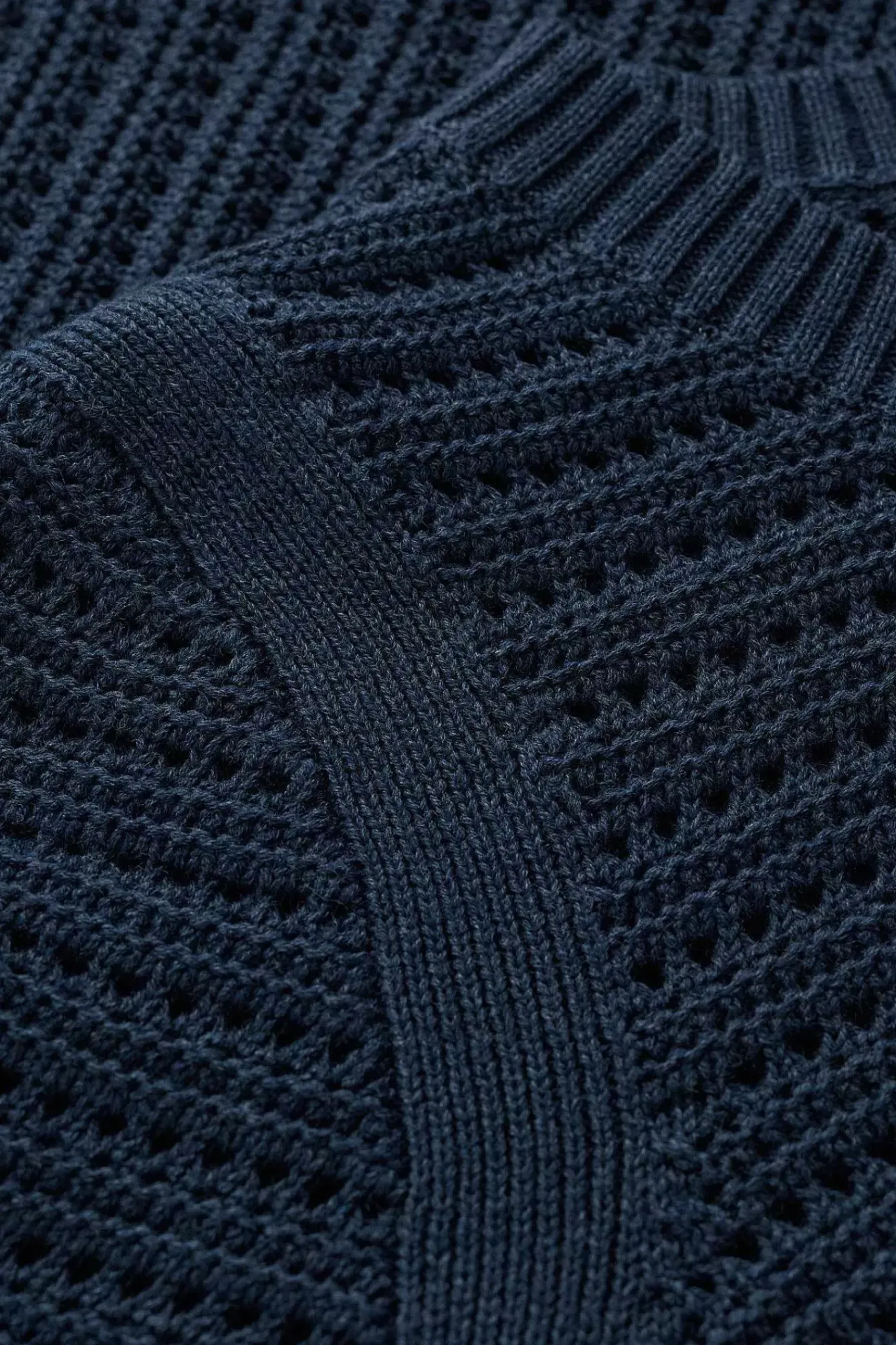 Seasalt Cornwall Knitwear<Gull Rock Pointelle Knit Jumper (Gots) Maritime