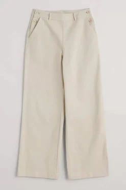 Seasalt Cornwall Trousers & Shorts<Hannafore View Full Length Wide Leg Trousers Limestone