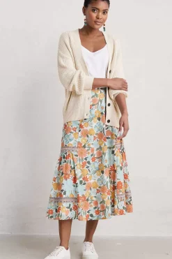 Seasalt Cornwall Skirts<Heather Drifts Midi Skirt Flowering Blooms Chalk