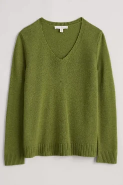 Seasalt Cornwall Knitwear<Hendra Lane V-Neck Jumper Dark Citron