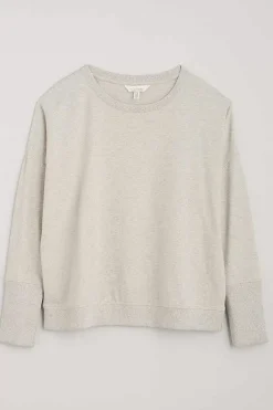 Seasalt Cornwall Tops<Hunter's Moon Organic Cotton Sweatshirt Melange Chalk
