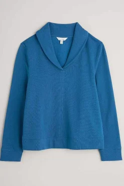Seasalt Cornwall Tops<Knot Berry Shawl Neck Sweatshirt Blue Jay
