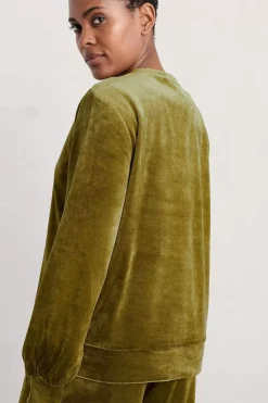 Seasalt Cornwall Tops<Kowan Velour Sweatshirt Bright Olive