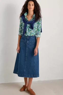 Seasalt Cornwall Tops<Larissa Organic Cotton Shirt Woodland Garlic Chalk