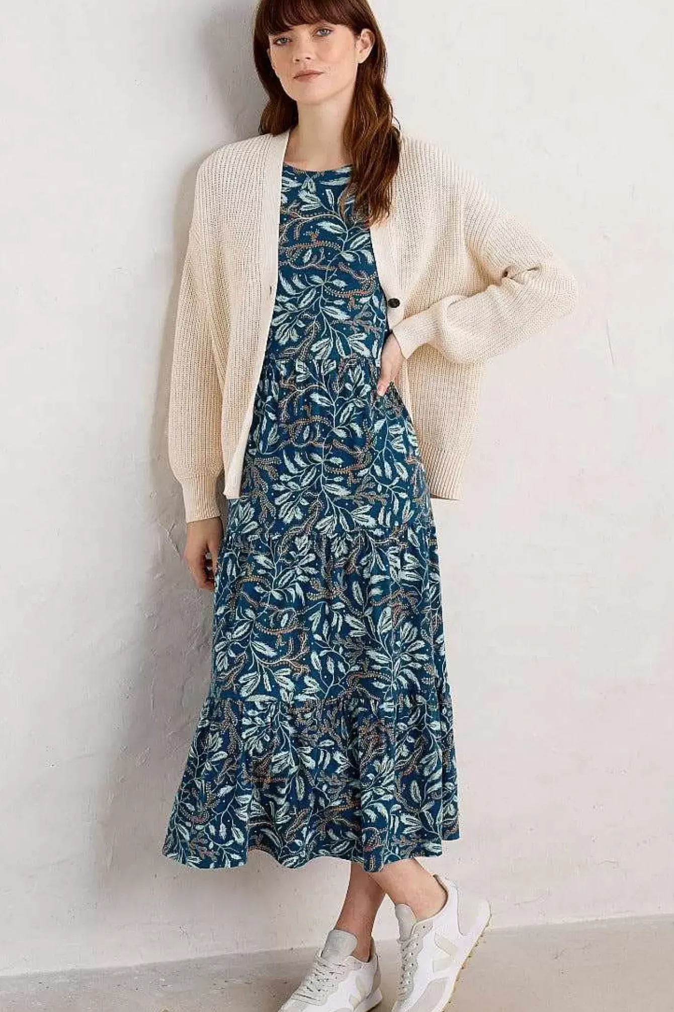 Seasalt Cornwall Dresses<Line Strokes Short Sleeve Dress (Gots) Flowing Reeds Raincloud