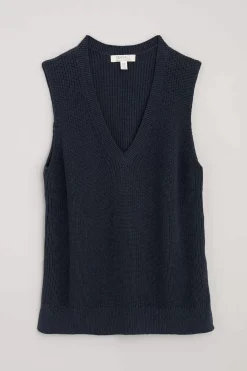 Seasalt Cornwall Knitwear<Lookout Point V-Neck Knitted Vest Maritime