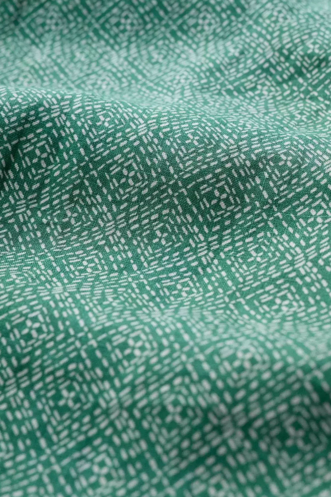 Seasalt Cornwall Shirts<Men's Anthony Printed Linen Shirt Sewn Geo Hepworth Green
