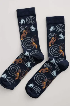 Seasalt Cornwall Socks<Men's Arty Organic Cotton Socks Spirit Sail Raincloud