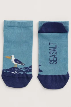 Seasalt Cornwall Socks<Men's Arty Trainer Socks Sea Mist Schooner