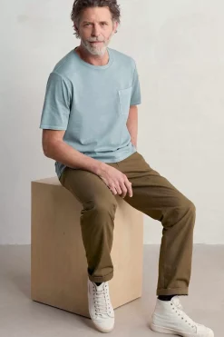 Seasalt Cornwall Tops & T-Shirts<Men's Carreck Pigment-Dyed T-Shirt Light Wade