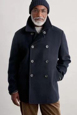 Seasalt Cornwall Coats & Jackets<Men's Channel Wool Blend Coat Inkwell