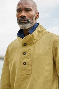 Seasalt Cornwall Tops & T-Shirts<Men's Clay Stone Organic Cotton Pullover Smock Oregano