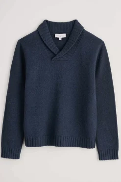 Seasalt Cornwall Knitwear<Men's Daver Shawl Neck Jumper Maritime
