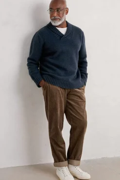 Seasalt Cornwall Knitwear<Men's Daver Shawl Neck Jumper Maritime