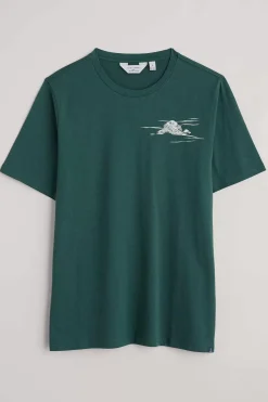 Seasalt Cornwall Tops & T-Shirts<Men's Downsouse Organic Cotton T-Shirt Clouds Verte