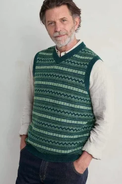 Seasalt Cornwall Knitwear<Men's Fair Isle Walt Vest Cockles Multi