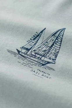Seasalt Cornwall Tops & T-Shirts<Men's Loggerhead Organic Cotton T-Shirt Boat Drawing Eggshell