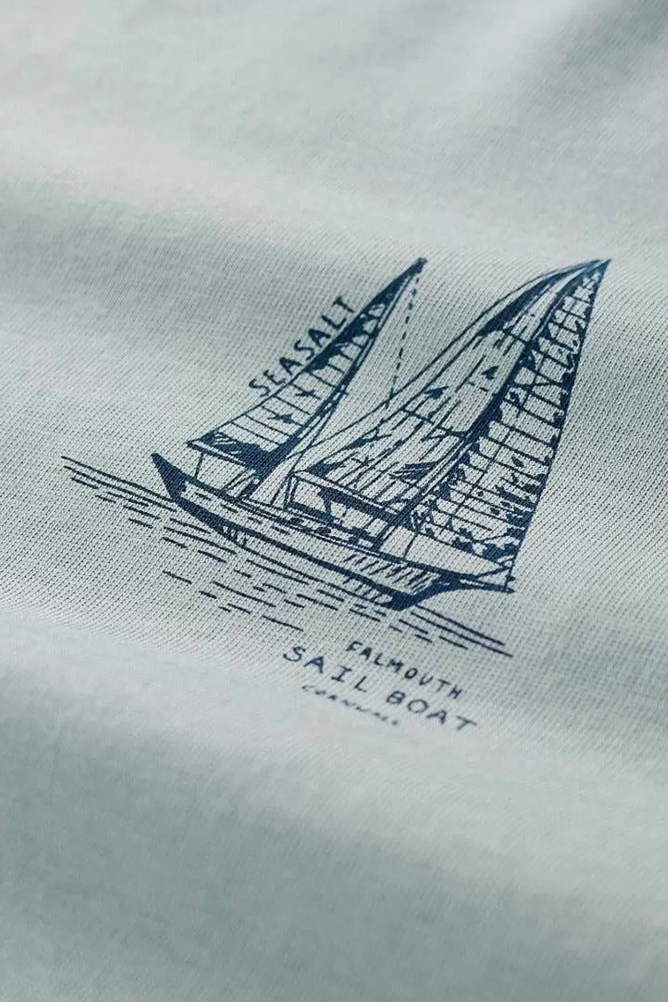 Seasalt Cornwall Tops & T-Shirts<Men's Loggerhead Organic Cotton T-Shirt Boat Drawing Eggshell