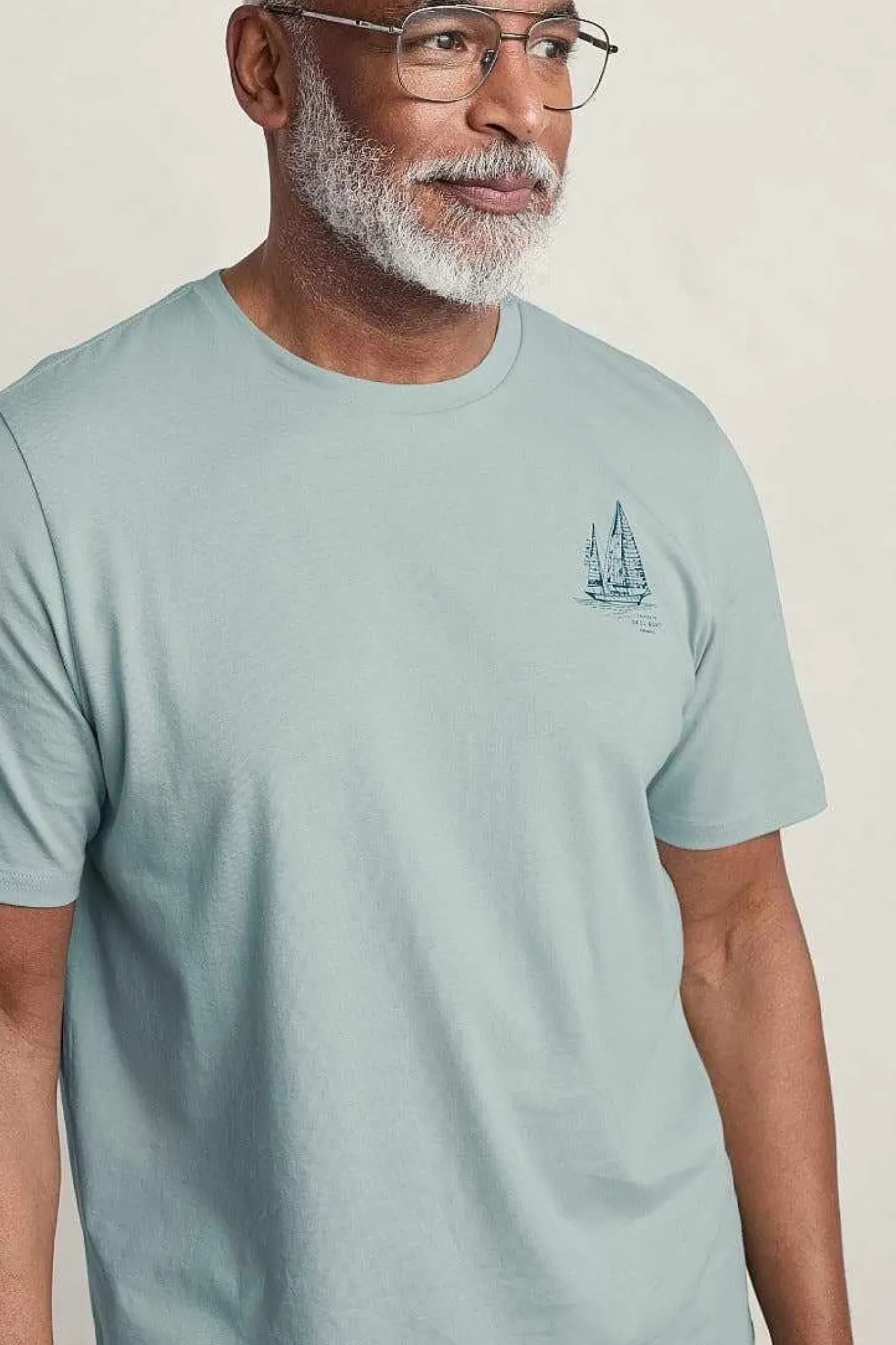 Seasalt Cornwall Tops & T-Shirts<Men's Loggerhead Organic Cotton T-Shirt Boat Drawing Eggshell
