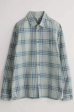 Seasalt Cornwall Shirts<Men's Rivalen Organic Cotton Shirt Lichen Driftwood