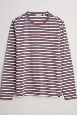 Seasalt Cornwall 2 Mix & Match<Men's Sailor Shirt With Crew Neck (Gots) Breton Mallow Chalk